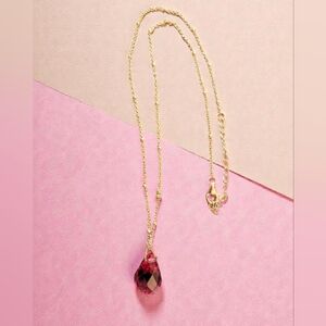Swarovski Mini Parallele Bordeaux Necklace in Gold-Plated Sterling Silver